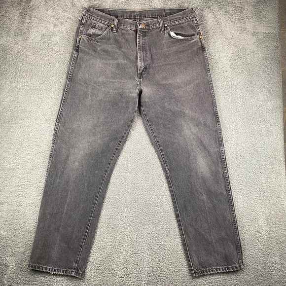 Wrangler Mens Jeans 40x32 Regular Fit Black Denim Pants Workwear Casual Vintage - Picture 1 of 8
